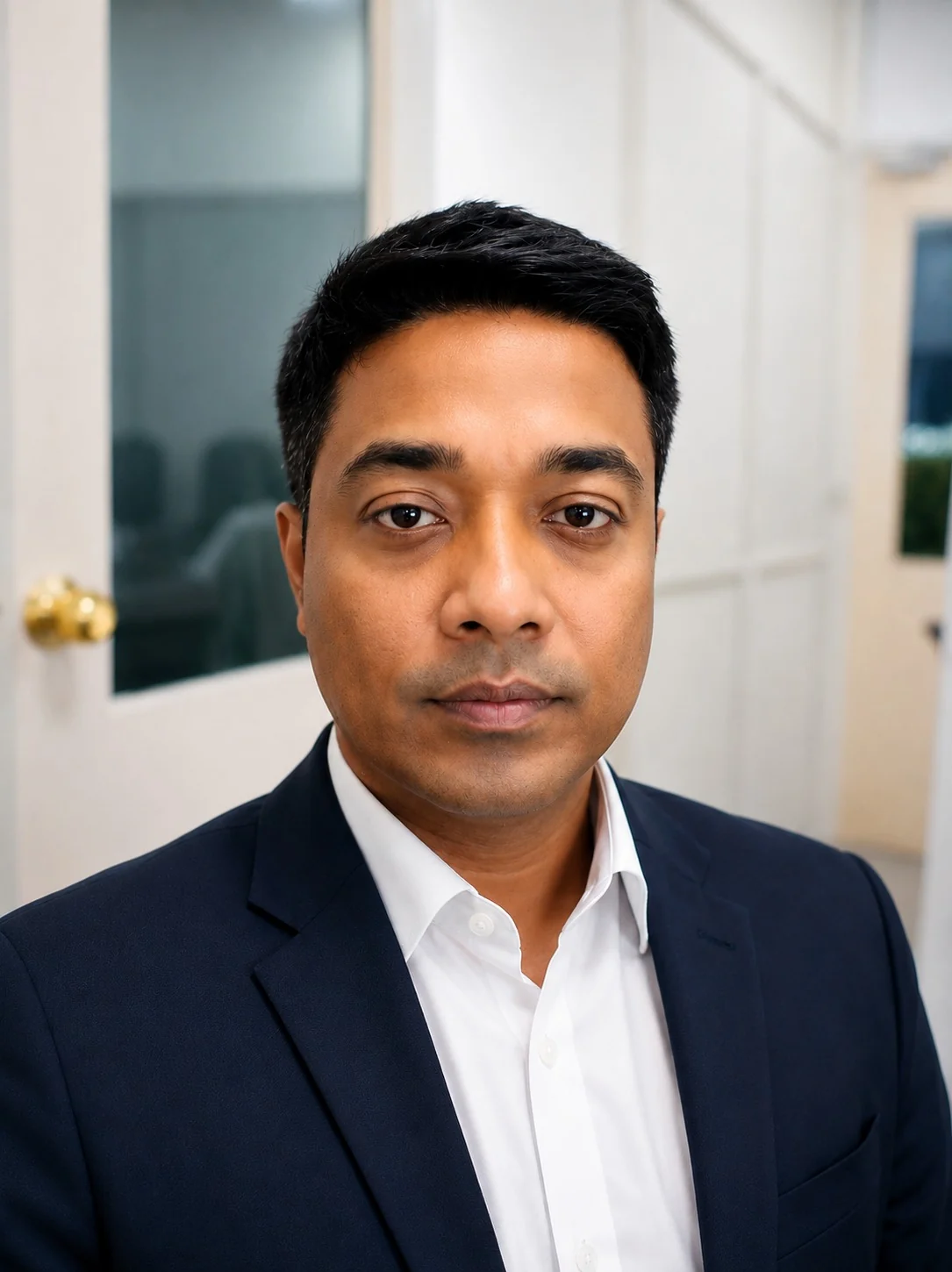 Sanmoy Rakshit, Founder & Director of Suraksha Care, seated in the office